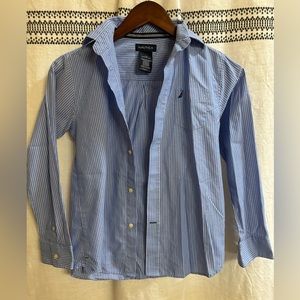 Nautica Button Down Long Sleeve Dress Shirt Boys Size 12